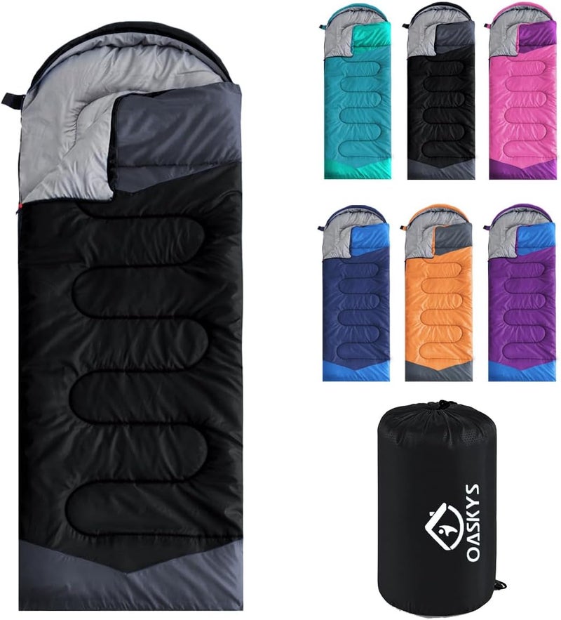 oaskys Camping Sleeping Bag - 3 Season Warm & Cool Weather - Summer Spring Fall Lightweight Waterproof for Adults Kids - Camping Gear Equipment, Traveling, and Outdoors - Image 1