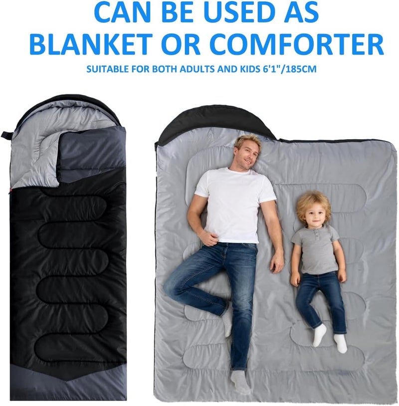 oaskys Camping Sleeping Bag - 3 Season Warm & Cool Weather - Summer Spring Fall Lightweight Waterproof for Adults Kids - Camping Gear Equipment, Traveling, and Outdoors - Image 3
