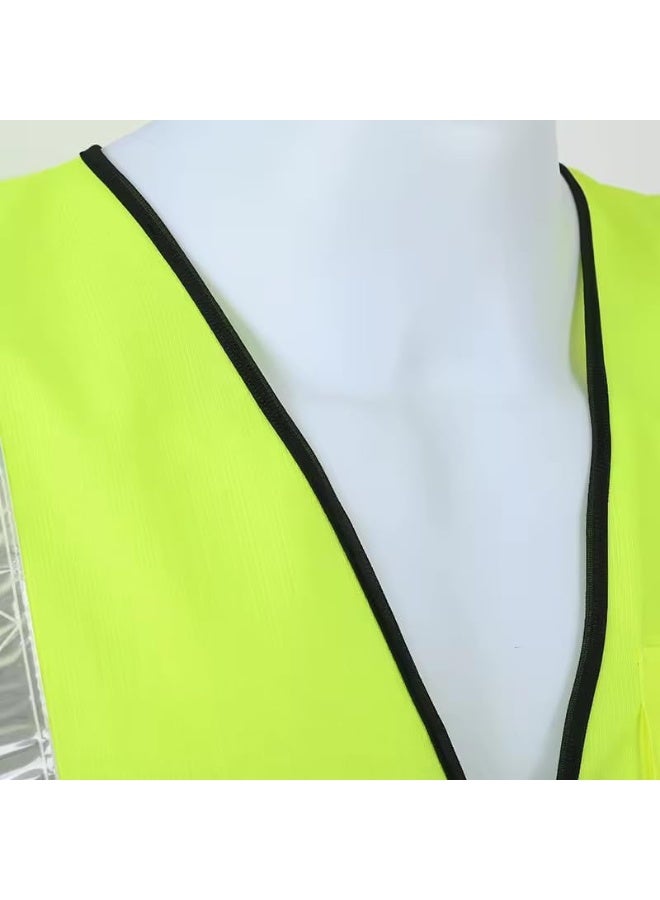 Poaker 3 Pocket Safety Jacket High Reflective Construction Workwear With Zip 3 Band Security And Pen Holder Size Xxl - Image 4