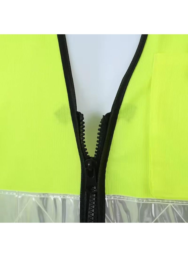 Poaker 3 Pocket Safety Jacket High Reflective Construction Workwear With Zip 3 Band Security And Pen Holder Size Xxl - Image 5