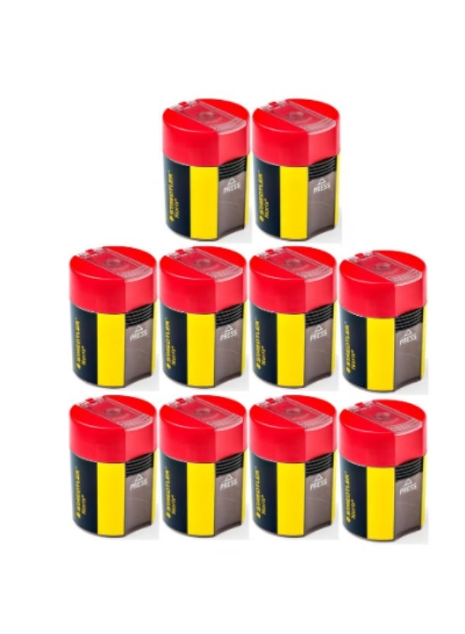 Staedtler Norris Single Hole Tub Sharpener Pack of 10 - Image 1