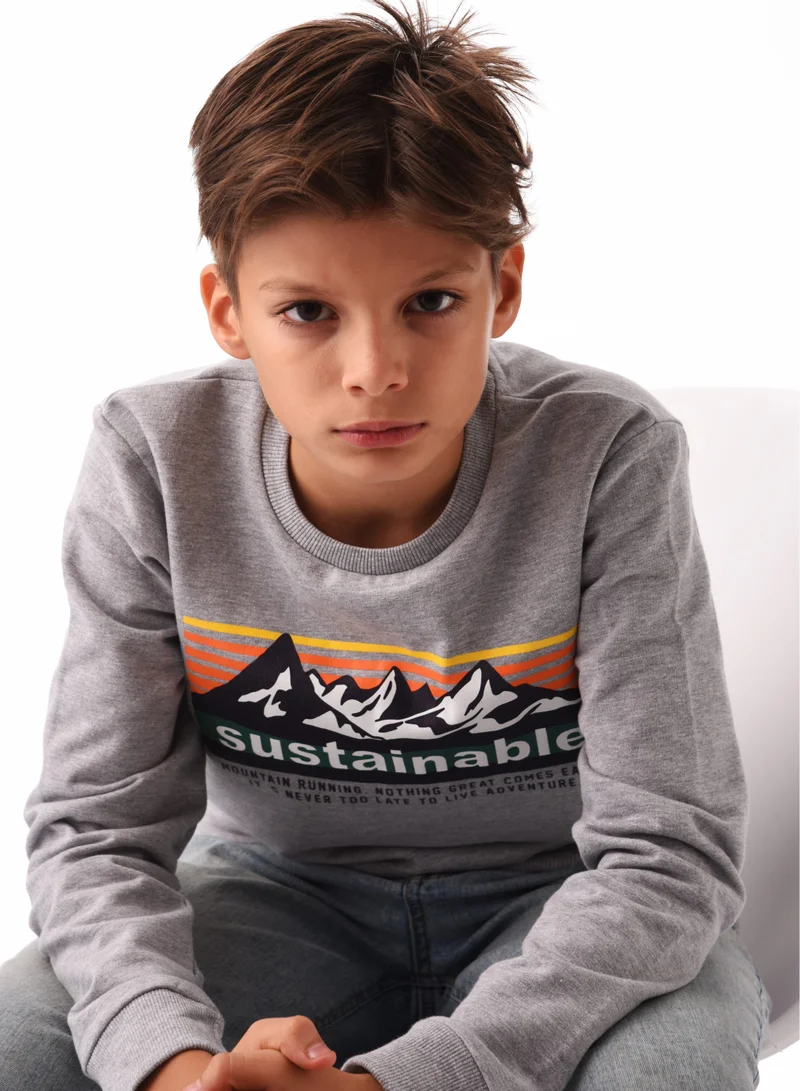 URBASY Urbasy Kids 100% Cotton Full Sleeves Sweatshirt  - GREY