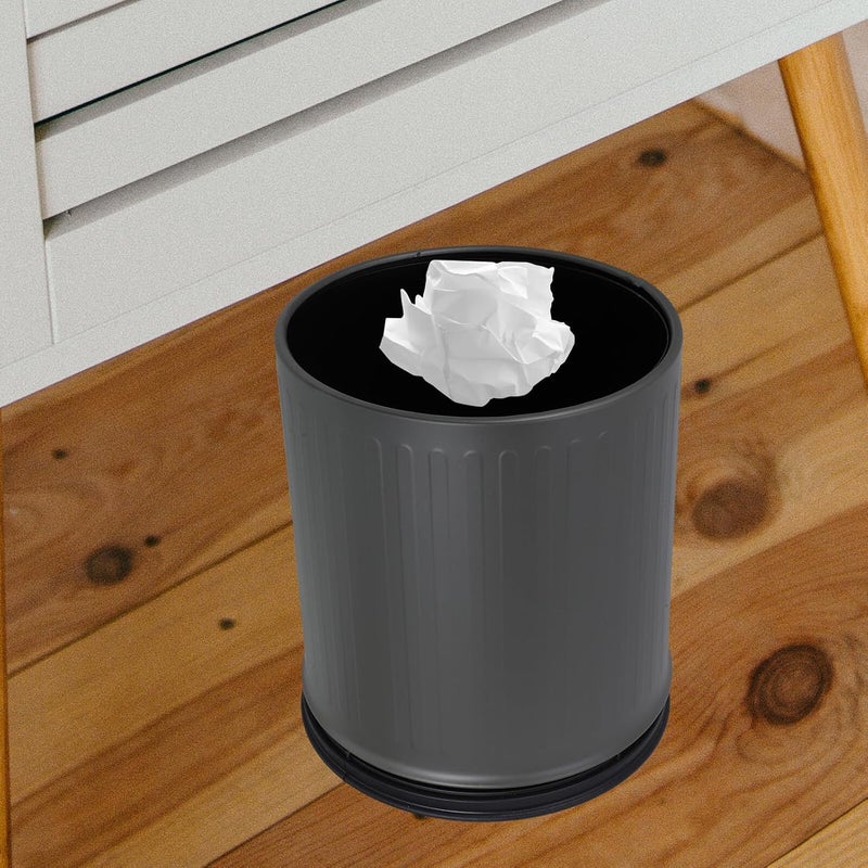 VILLCASE Bathroom Trash Can 10l Double-Walled Open Top Small Garbage Bin Gray for Office Kitchen and Toilet Wastebasket - Image 5