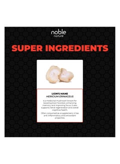 noble nature Lion's Mane Mushroom Supplement – 10,500mg Equivalent per Serving (10:1 Extract) with Black Pepper for Enhanced Absorption – Brain Support, Focus & Memory – 120 Veg Capsules – Non-GMO, Gluten-Free  - Image 4