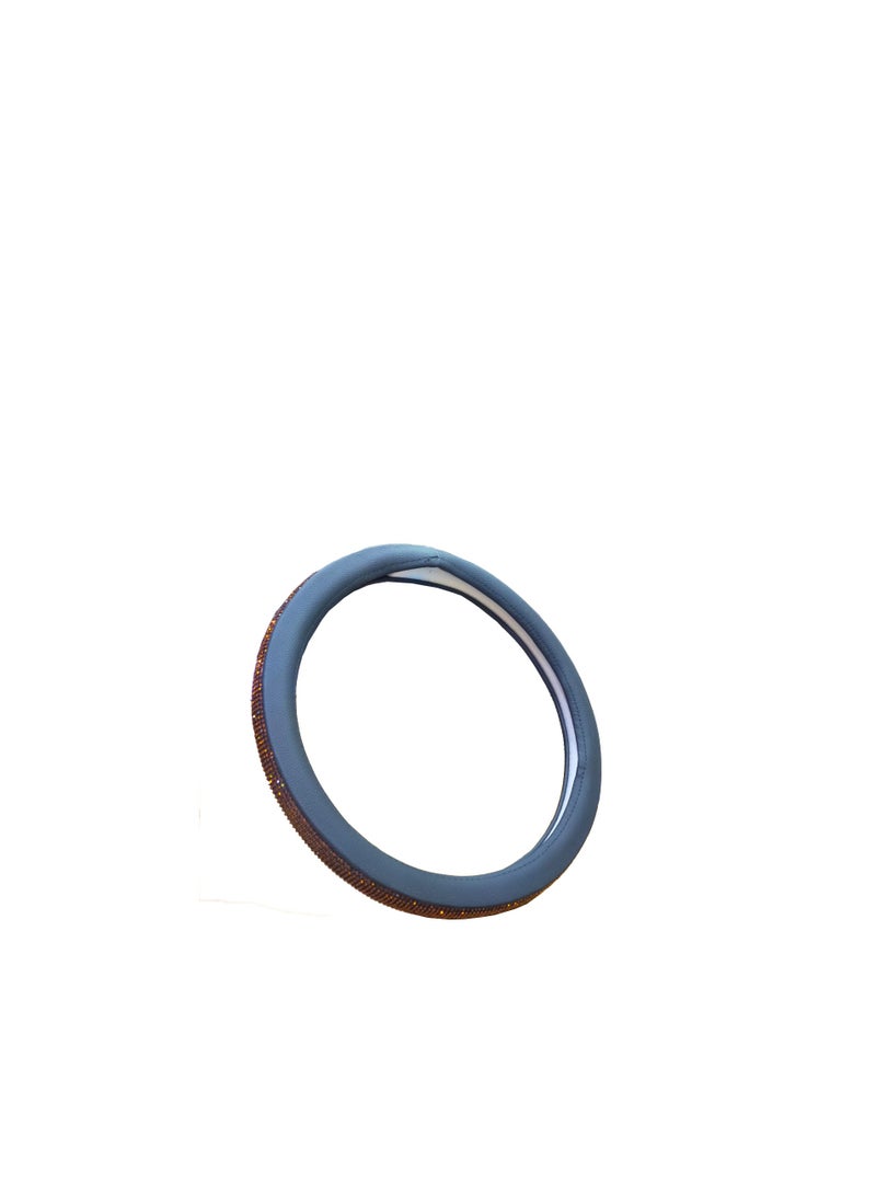 M leather steering wheel cover, size 38, dark hazel - Image 2