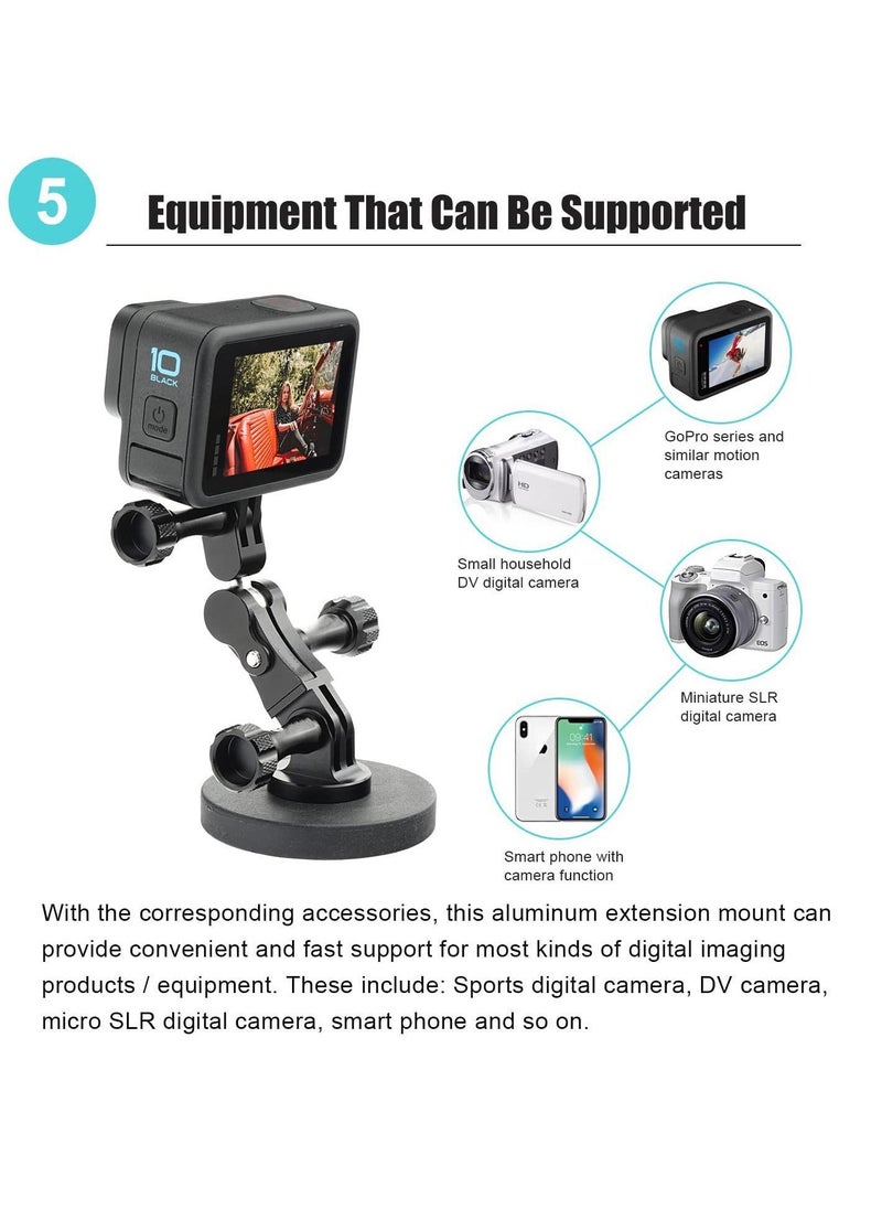 Y&D Aluminum Ball Handlebar Mount for GoPro Camera Clamp Monitor 360° Ballhead Magic Arm Lock Any Direction  - Image 5