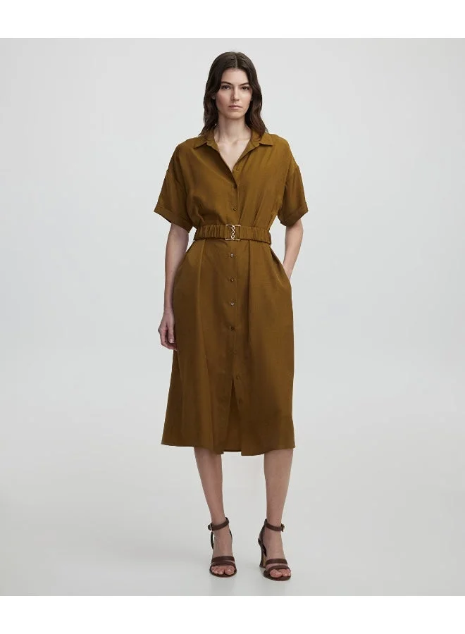 ابيكول فستان قميص بحزام