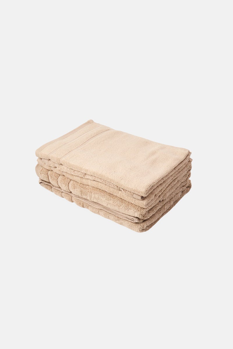 Kathy Ireland 6 Pieces Textured Towel Set, Tan  - Image 1
