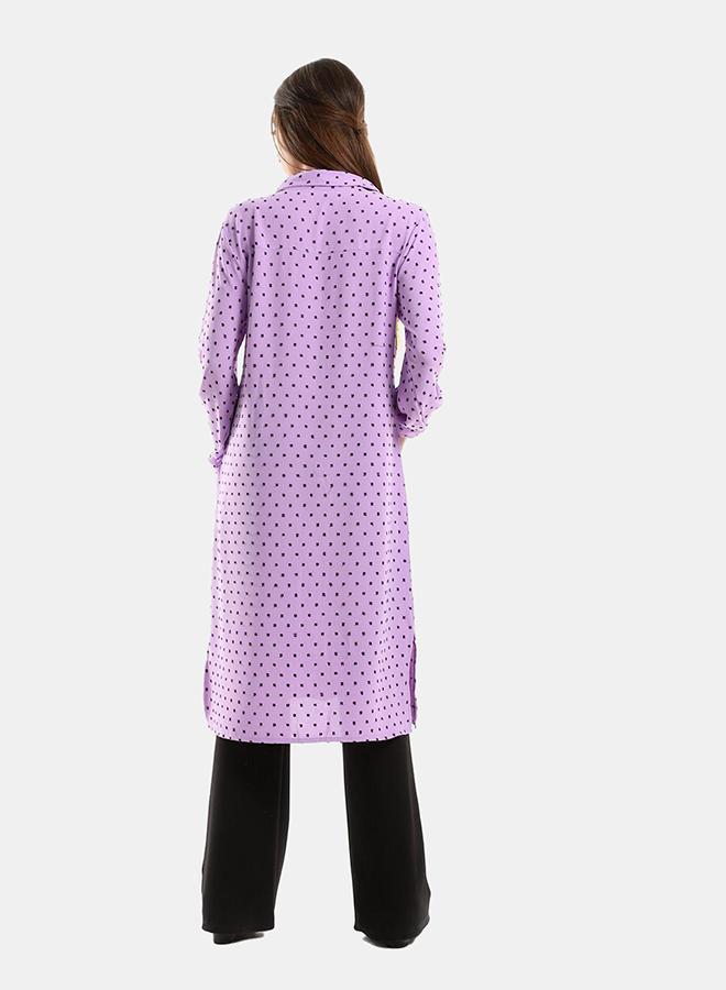 kady Jamila Women Self Stitches Tunic with Sided Slits ,purple-XXL - Image 3