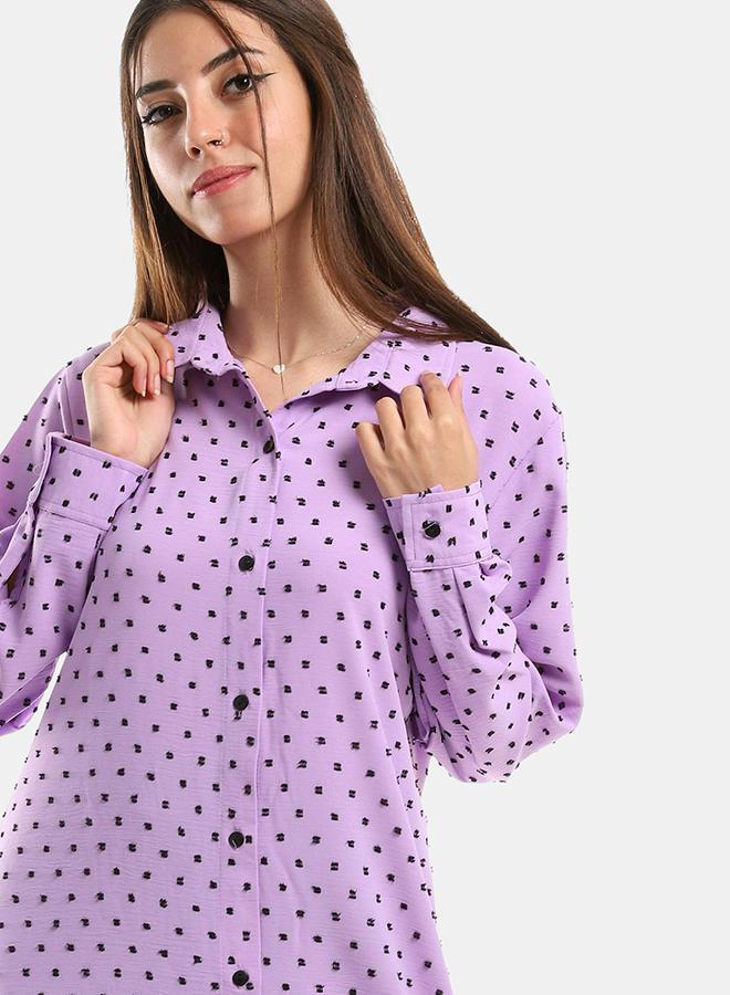 kady Jamila Women Self Stitches Tunic with Sided Slits ,purple-XXL - Image 4