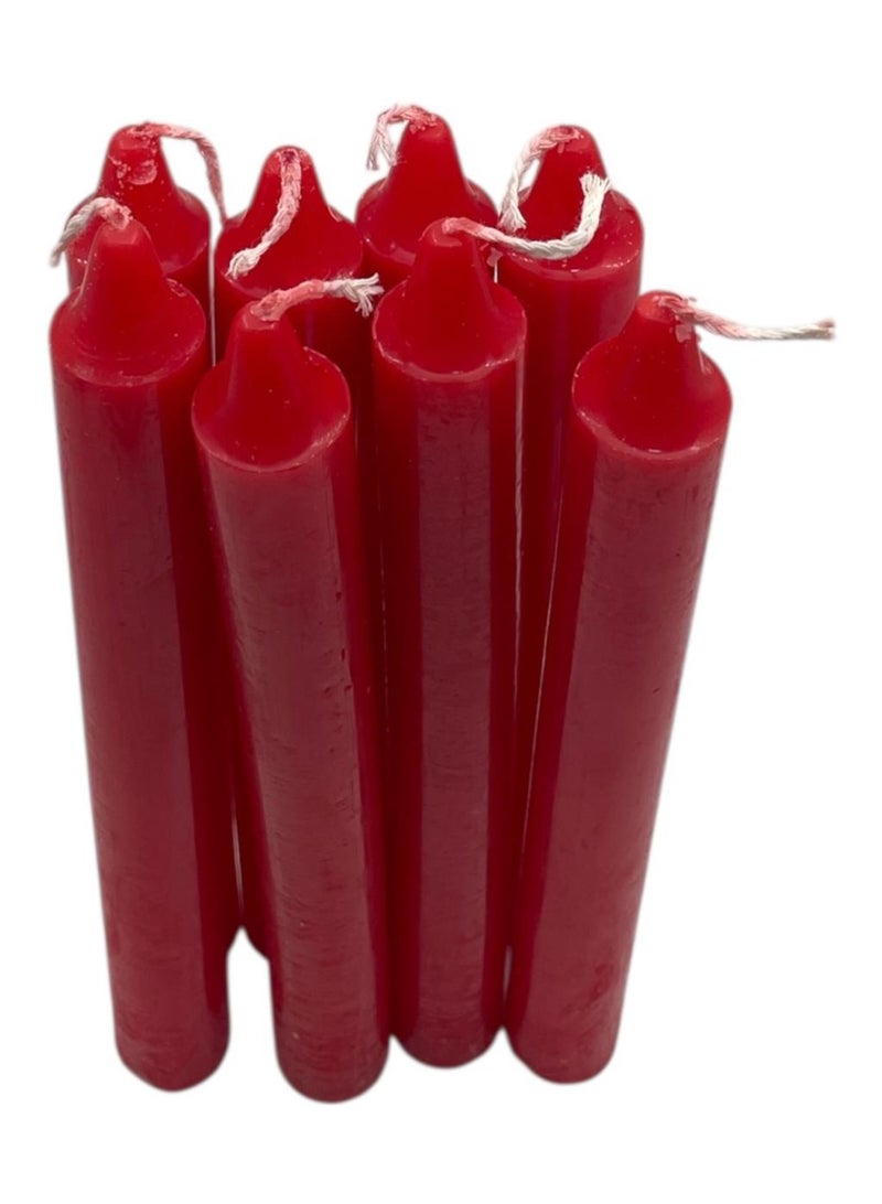 Set of 8 red scented candles - Image 1