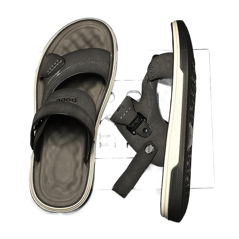 Genuine Leather Sandals Men'S Summer Outer Wear Dad Dual-Use Casual Boys Wear-Resistant Sports Beach Slippers - Image 5