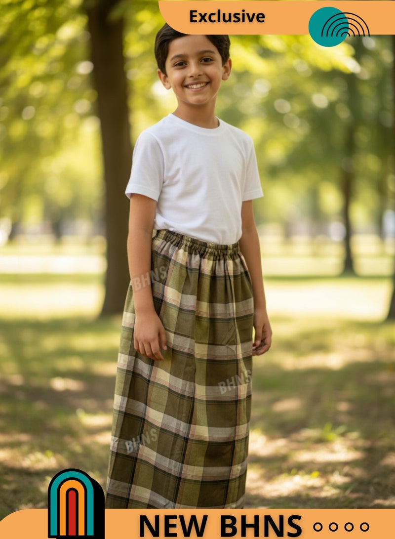 بهنس فوطة ولادي وزرة مطاط  للاولاد وزرة صيفي مريحة جدا وباردة لاطفال وزار ولادي معوز صارون فوطة اولاد صاروم اسباعية ولادية مناسب للمنزل والنوم واوقات الصلاة - Image 1