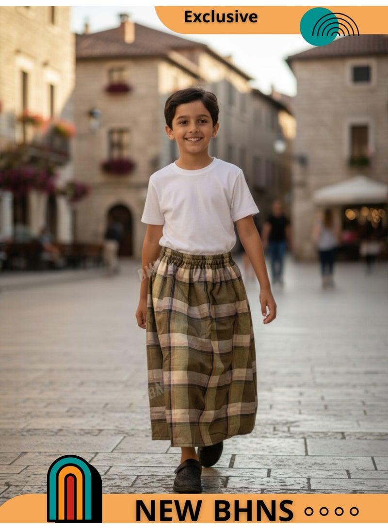 بهنس فوطة ولادي وزرة مطاط  للاولاد وزرة صيفي مريحة جدا وباردة لاطفال وزار ولادي معوز صارون فوطة اولاد صاروم اسباعية ولادية مناسب للمنزل والنوم واوقات الصلاة - Image 2