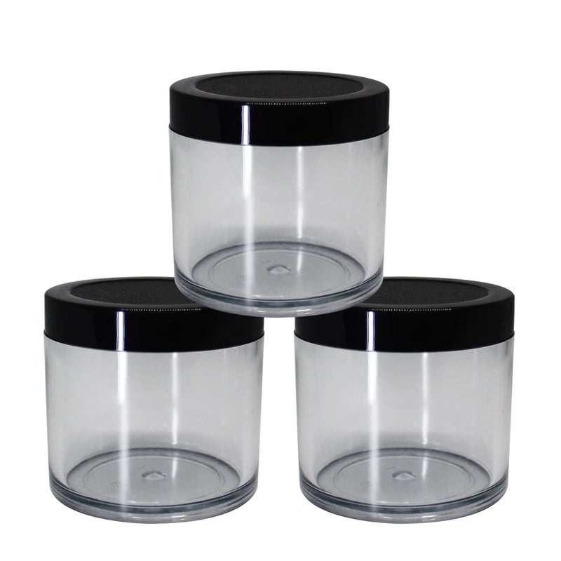 nsb herbals nsb herbals Acrylic Container San Jars With Black Outer Lid And Inner White Lid Set For Lip Balms Diy Skin Care Body Butters And Creams Clear 100 G 12  - Image 1