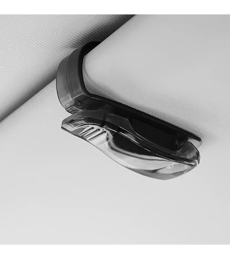 حامل النظارات الشمسية وصندوق تخزين البطاقات للسيارة مصنوع من ABS أسود، عدد 2 قطعة - Image 4
