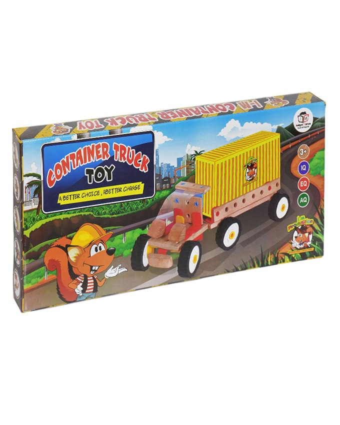 general Educational Wooden Container Truck Toy with Detachable Cargo Trailer - Image 2