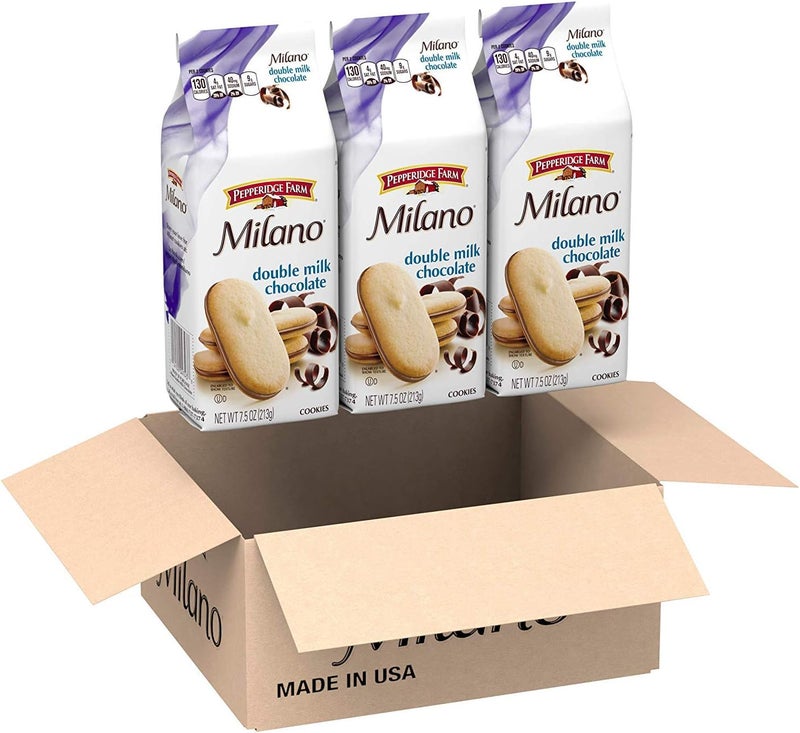 Pepperidge Farm Milano Cookies, Double Milk Chocolate, 7.5 Ounce (Pack of 3) - Image 1
