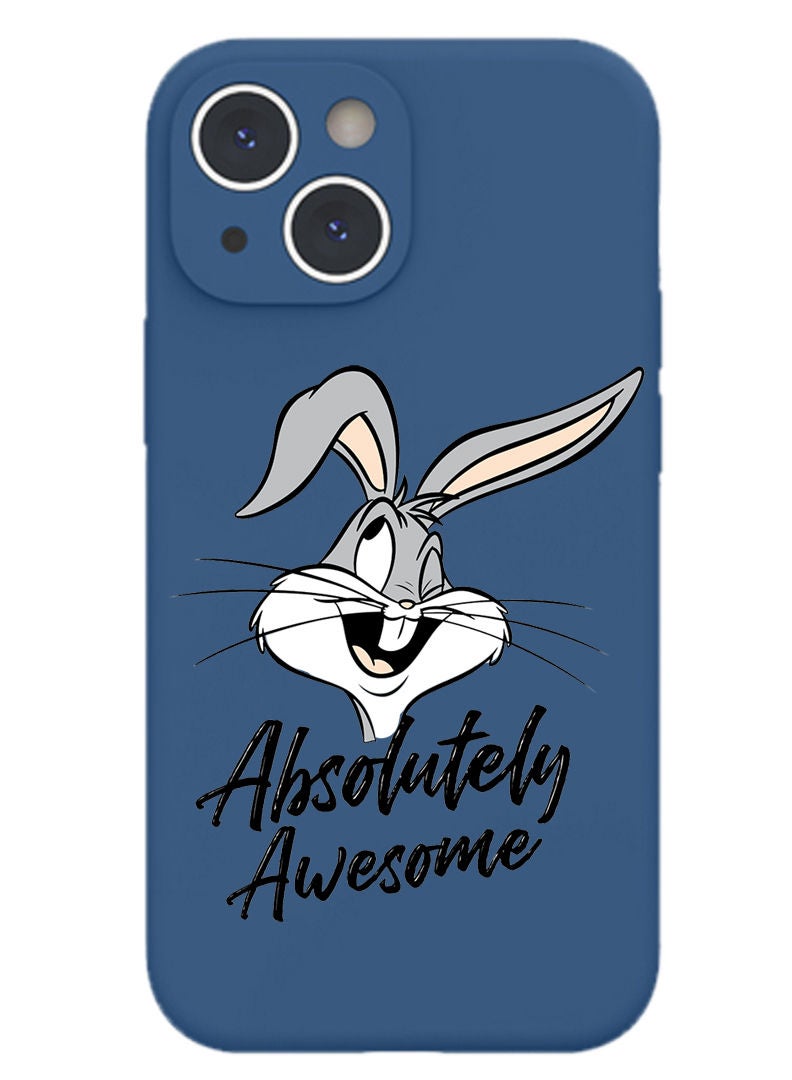 Theodor Protective Slim Fit Case Liquid Silicone Cover with Full Body Protection Anti-Scratch Shockproof Case For iPhone 13 Blue  - Abstract saxophone - Image 1