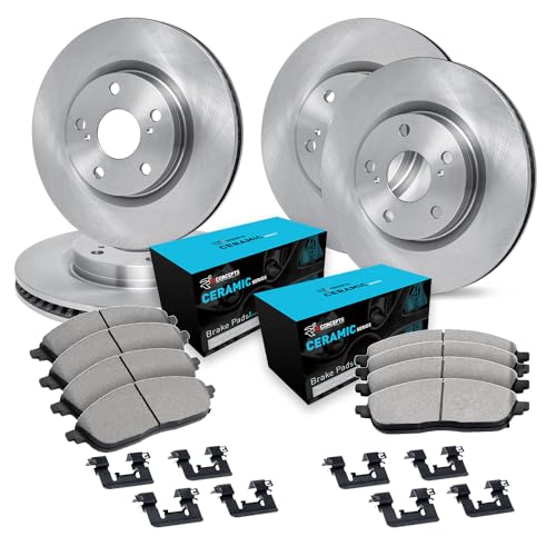 R1 Concepts Front Rear Brakes and Rotors Kit |Front Rear Brake Pads| Brake Rotors and Pads| Ceramic Brake Pads and Rotors |Hardware Kit|fits 2014-2020 Nissan Qashqai, Rogue, Rogue Sport - Image 1