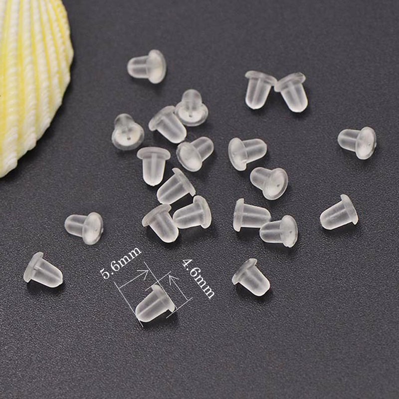 Melimarry Silicone Earring Backs, 200 Pack Clear Hypoallergenic Replacement Stoppers for Stud, Post, Hoop, Fishhook Earrings - Image 3