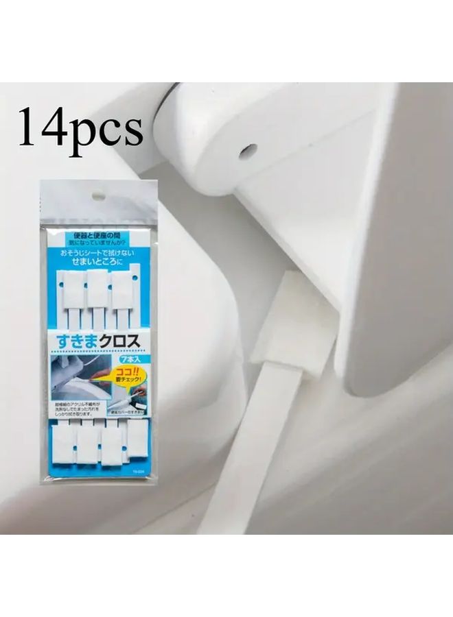 14 Packs 360 Degree No Corner Gap Brush Set With Disposable Cleaning Heads For Toilet And Bathtub Tile Joints - Image 1