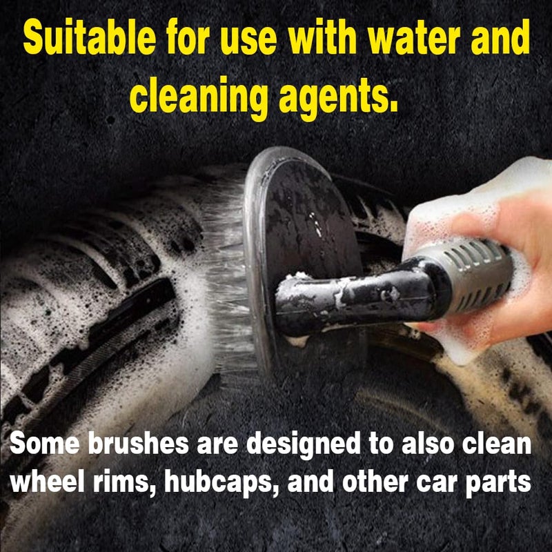 Asryd T-Type Car Tire Cleaning Brush Scrubber with Antislip Handle Multi-Functional SUV Tyre Wheel Rim Hub Washing Cleaner 1 Pcs - Image 4