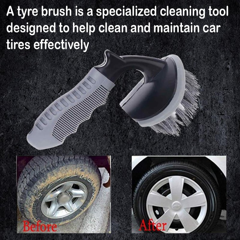 Asryd T-Type Car Tire Cleaning Brush Scrubber with Antislip Handle Multi-Functional SUV Tyre Wheel Rim Hub Washing Cleaner 1 Pcs - Image 5