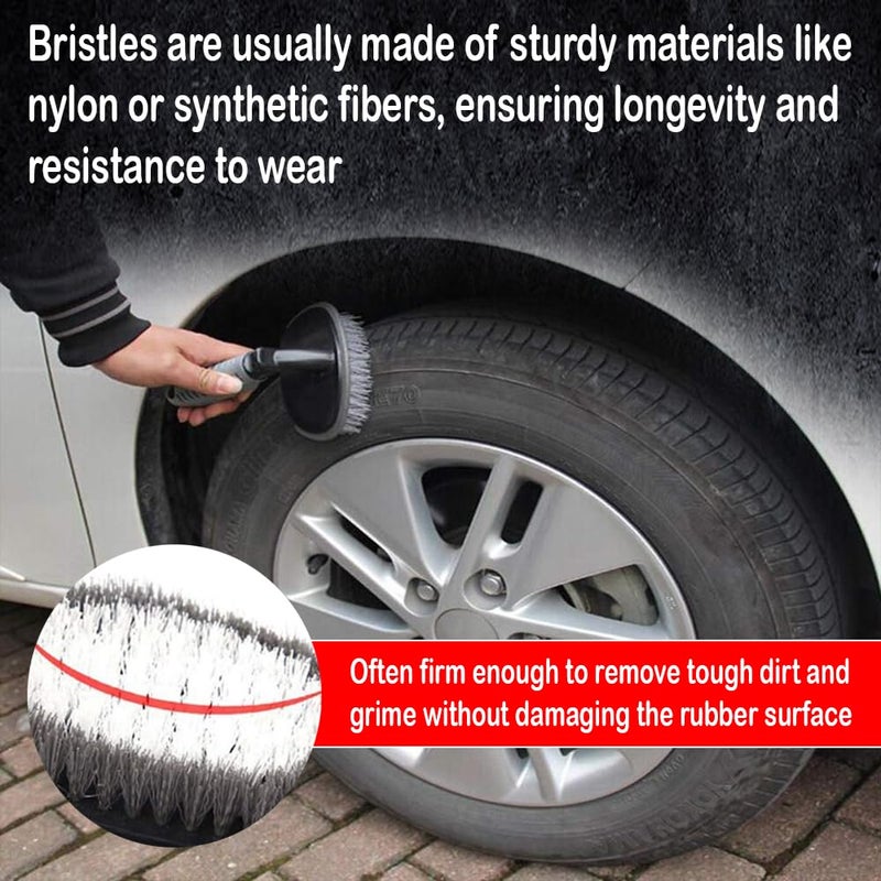 Asryd T-Type Car Tire Cleaning Brush Scrubber with Antislip Handle Multi-Functional SUV Tyre Wheel Rim Hub Washing Cleaner 1 Pcs - Image 2
