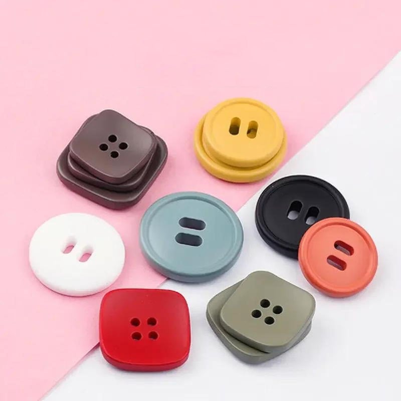 Buttons,Metal Buttons, Buttons 10pcs/lot Resin Button Square Round Colorful Children for 18/21/25/28/30mm Sewing Clothing DIY Craft(Round Black,28mm) - Image 3