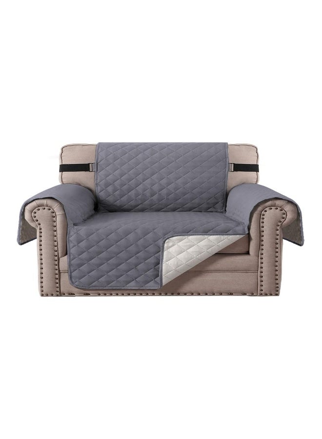 JZS Waterproof Sofa Slipcover, Reversible Sofa Cover Water Resistant Couch Cover with Foam Sticks Elastic Straps Furniture Protector for Pets Kids Children Dog Cat(Grey,2 Seater) - Image 2