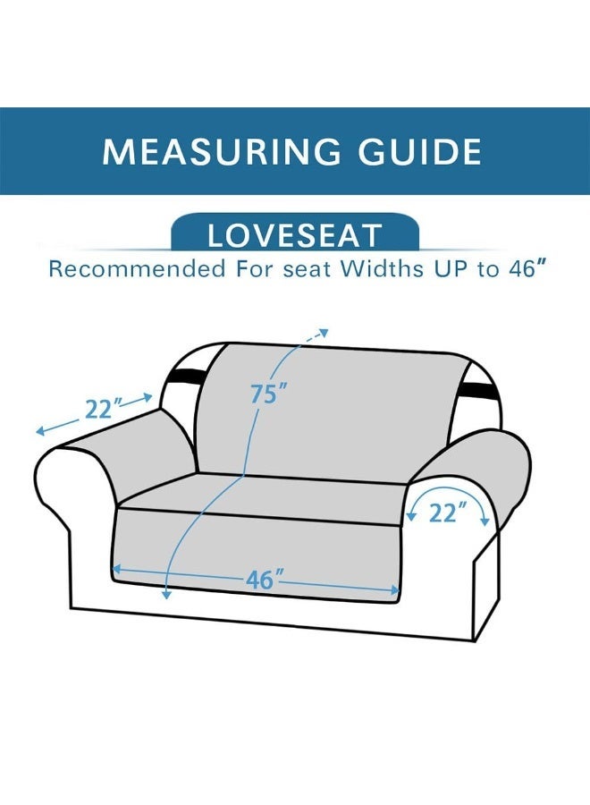JZS Waterproof Sofa Slipcover, Reversible Sofa Cover Water Resistant Couch Cover with Foam Sticks Elastic Straps Furniture Protector for Pets Kids Children Dog Cat(Grey,2 Seater) - Image 3