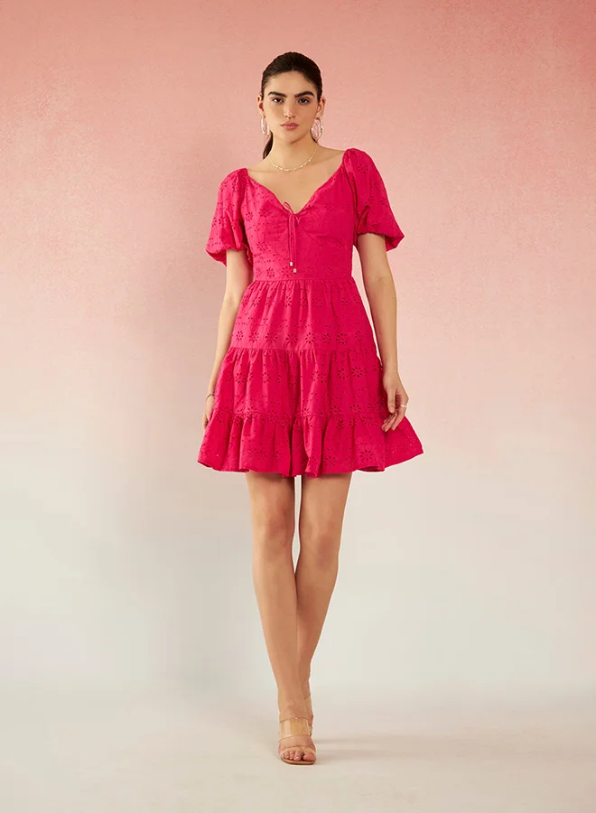 فيرجيو VIRGIO 100% Cotton Schiffli Dress