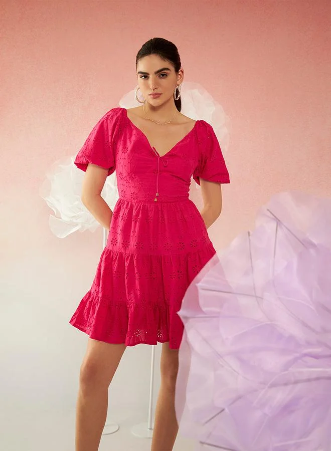 فيرجيو VIRGIO 100% Cotton Schiffli Dress