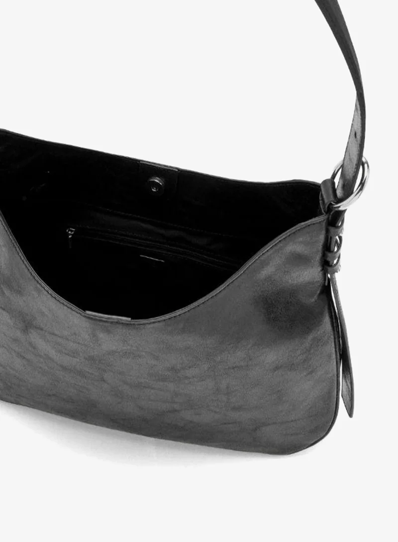 PARFOIS Black Cracked-effect shoulder bag for Women | Best Price UAE
