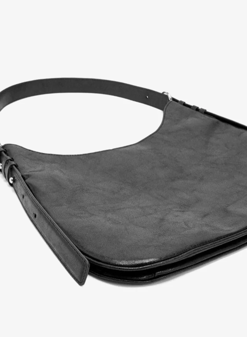 PARFOIS Black Cracked-effect shoulder bag for Women | Best Price UAE