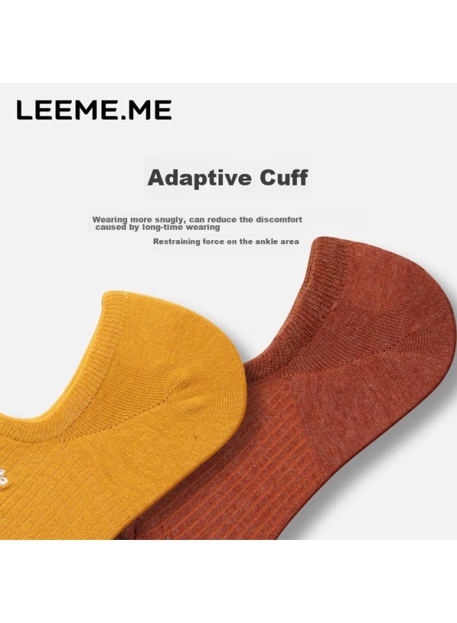 Leeme.me Li Mi Women's Socks, Spring And Summer, Anti-slip Heel, Invisible Boat Socks, Colorful Cute Animal Short Socks, 5 Pairs - Image 5