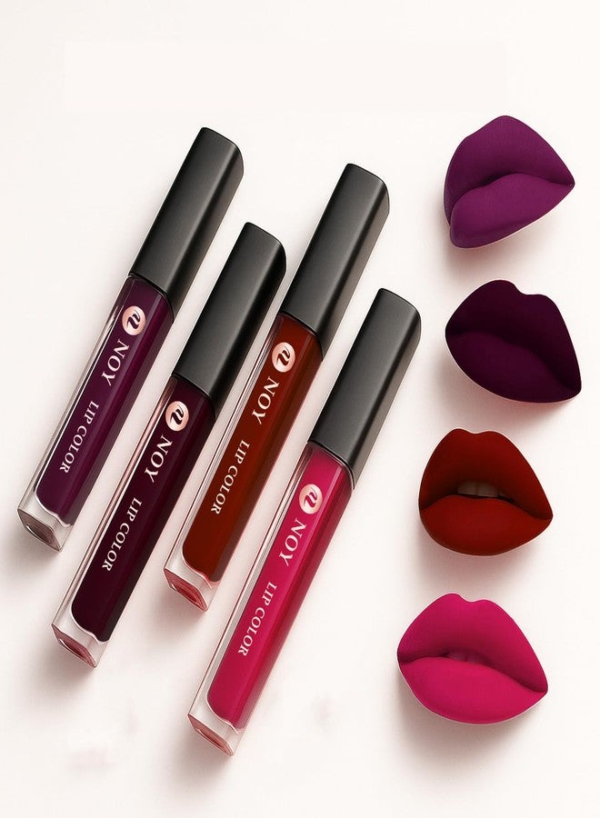 NOY Matte Liquid Lipstick Combo Modern Matte Daily Use Trend Shades Nude Lipstick Pack of 4 - Image 1