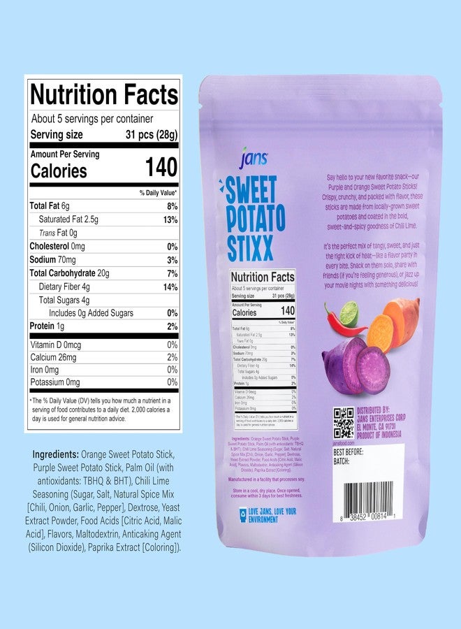 Jans عصي البطاطا الحلوة من جانز، بنكهة الفلفل الحار والليمون الحلو، خالية من الجلوتين، غير معدلة وراثيًا، 5.29 أونصة (عبوة من 1) - Image 2