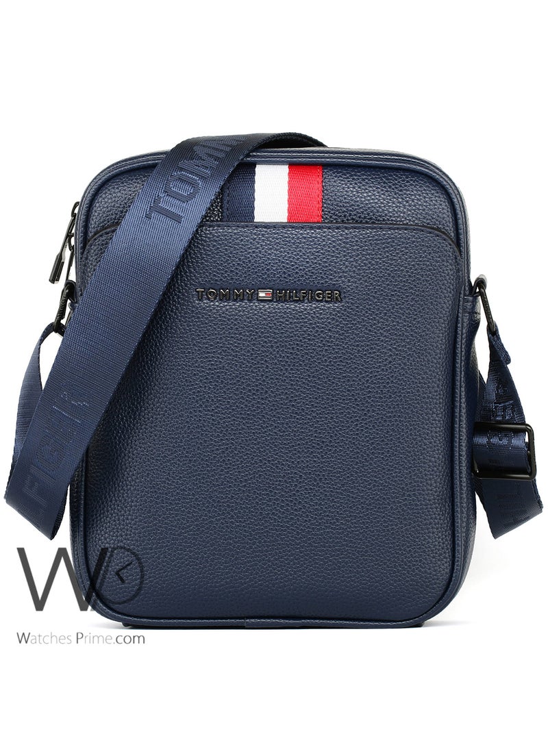 Tommy Hilfiger Denim Leather Tommy Hilfiger Crossbody Messenger Shoulder Navy Blue Bag For Men - Image 1