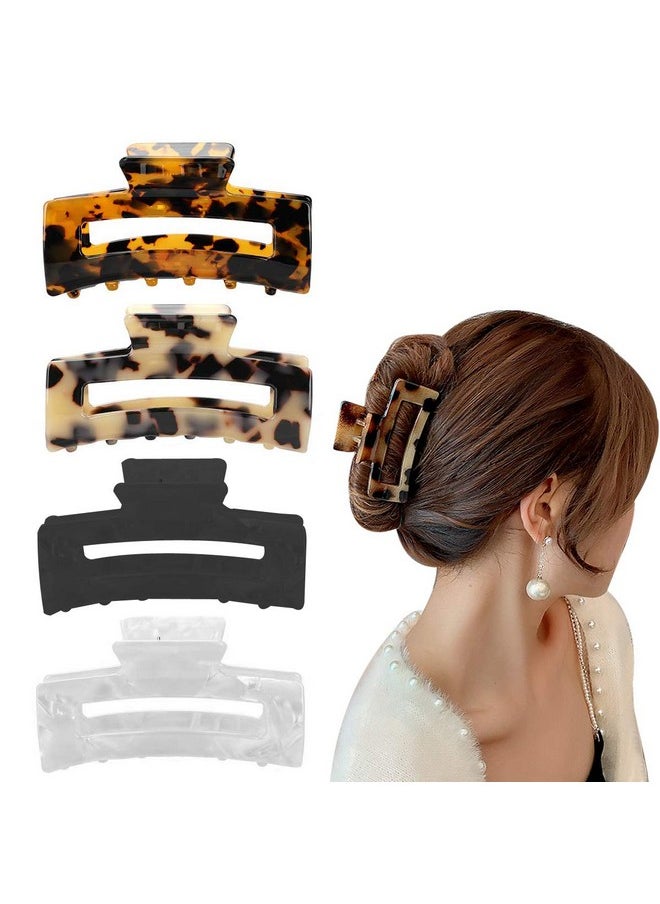 Aaiffey - Aaiffey 4PCS Hair Claw Clips, Non-Slip Tortoise Hair Jaw Clips, Leopard Stylish Hair Clamps,Strong Hold for Thick Thin Curly Hair Styling Accessories for Women Girls - Image 1