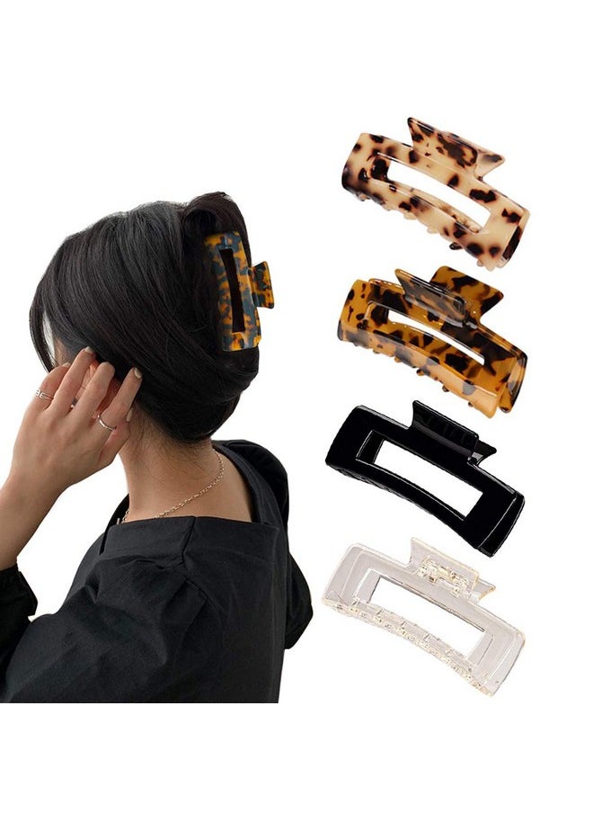 Aaiffey - Aaiffey 4PCS Hair Claw Clips, Non-Slip Tortoise Hair Jaw Clips, Leopard Stylish Hair Clamps,Strong Hold for Thick Thin Curly Hair Styling Accessories for Women Girls - Image 1