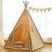 RongFa Teepee Tent for KidsPortable Children Play Tent Indoor Outdoor Apricot with Mat - Image 4