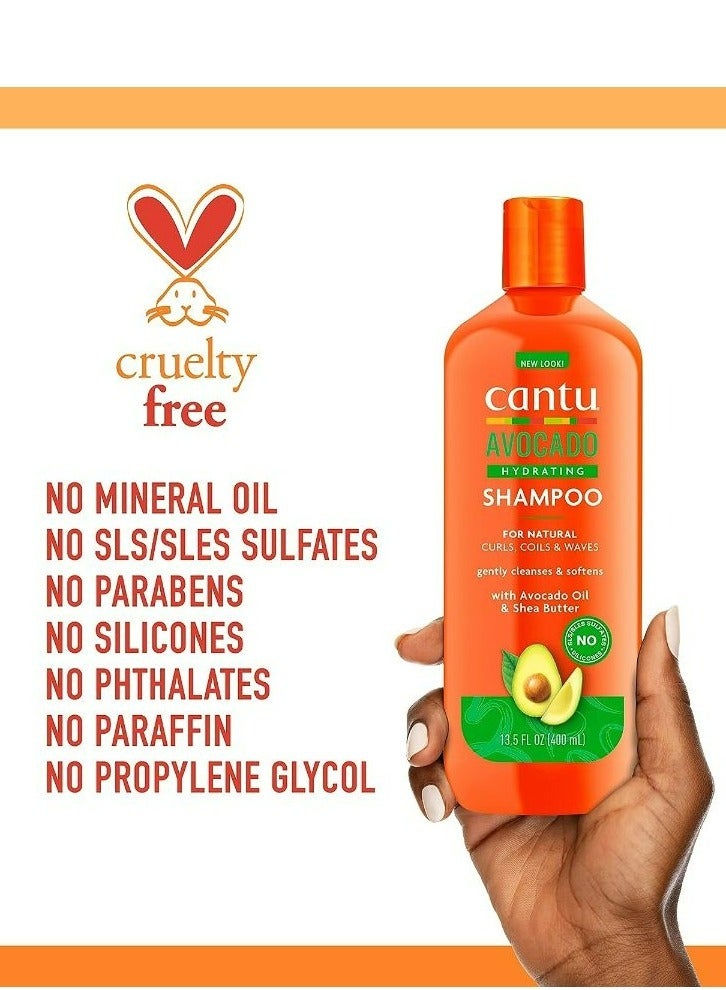 Cantu Avocado Hydrating Shampoo With Avocado Oil & Shea Butter 400ml - Image 3