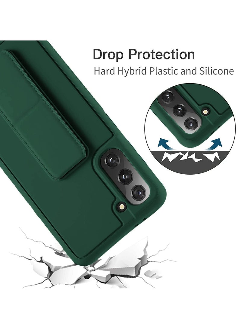 Denx Samsung Galaxy A55 Case with Kickstand and Magnetic Holder, Premium Vertical Strap and Grip with Silicone Holder, multiple viewing positions for Samsung Galaxy A55 (Dark Green) - Image 2