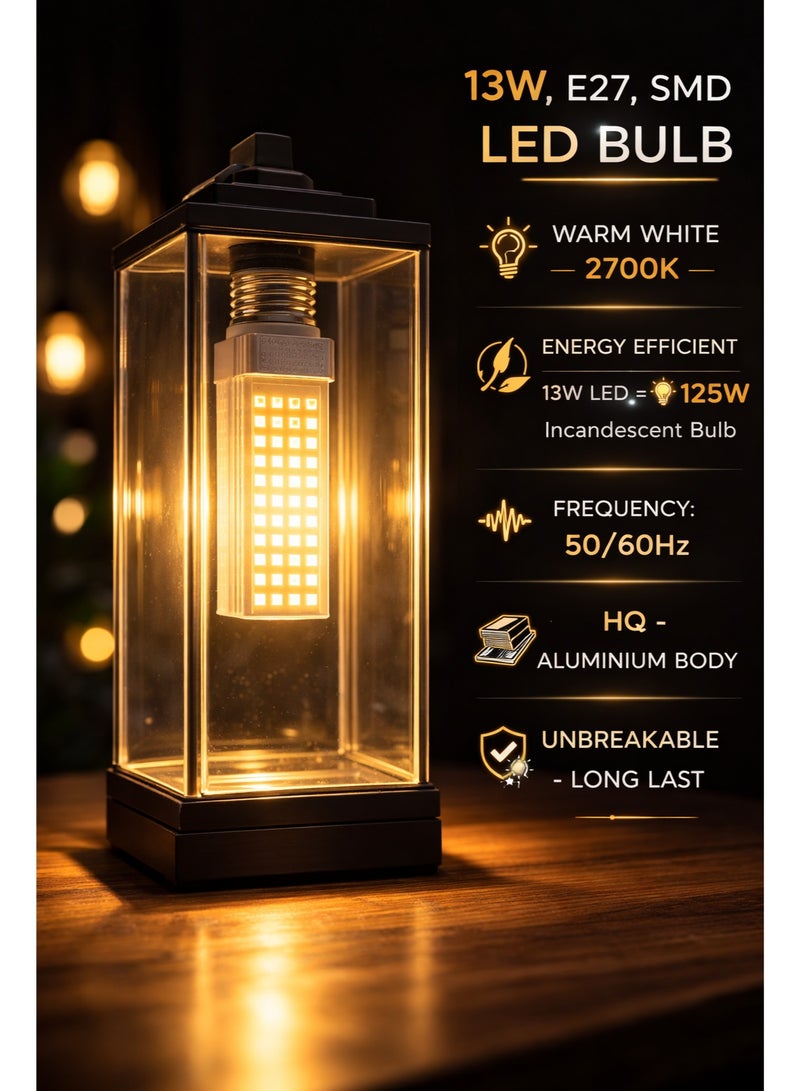 لمبة LED قدرة 13 واط قاعدة E27 لون أبيض دافئ 2700K موفرة للطاقة AC85-265V تردد 50/60Hz جسم ألمنيوم قوي غير قابلة للكسر صناعة ألمانية - Image 5