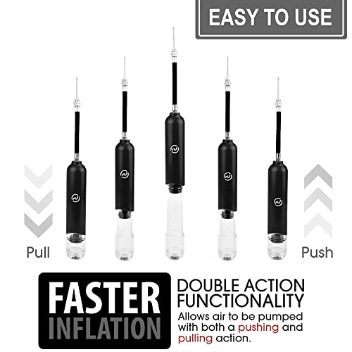 REVIVL Ball Pump for Sports Balls - 5 Needles - Basketball Pump, Soccer Ball Pump - Air Pump for Balls, Volleyball, Football Accessories Equipment - Hand Pump for Inflatables - Never Lose Pin with Holder - Image 5