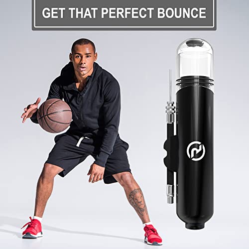 REVIVL Ball Pump for Sports Balls - 5 Needles - Basketball Pump, Soccer Ball Pump - Air Pump for Balls, Volleyball, Football Accessories Equipment - Hand Pump for Inflatables - Never Lose Pin with Holder - Image 2