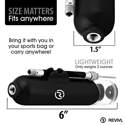 REVIVL Ball Pump for Sports Balls - 5 Needles - Basketball Pump, Soccer Ball Pump - Air Pump for Balls, Volleyball, Football Accessories Equipment - Hand Pump for Inflatables - Never Lose Pin with Holder - Image 3