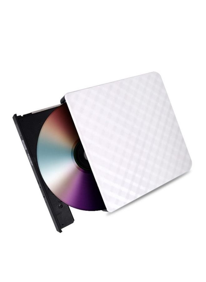 BURAQ 633 Rhombus Pattern USB3.0 Computer Laptop External Optical Drive Burner DVD Write(White)  - Image 1
